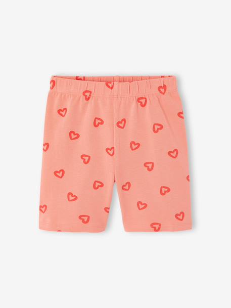 Set van 2 fietsshorts voor meisjes beige+koraal - vertbaudet enfant 