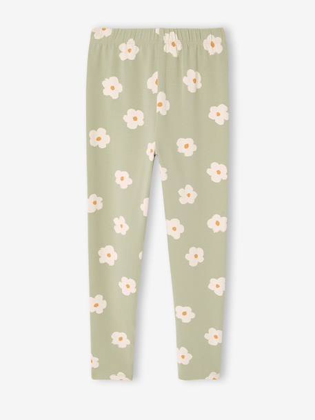 Bedrukte legging voor meisjes amandelgroen+blauw+blauwgroen+groen, bedrukt+inktblauw+roze, bedrukt+zachtpaars - vertbaudet enfant 