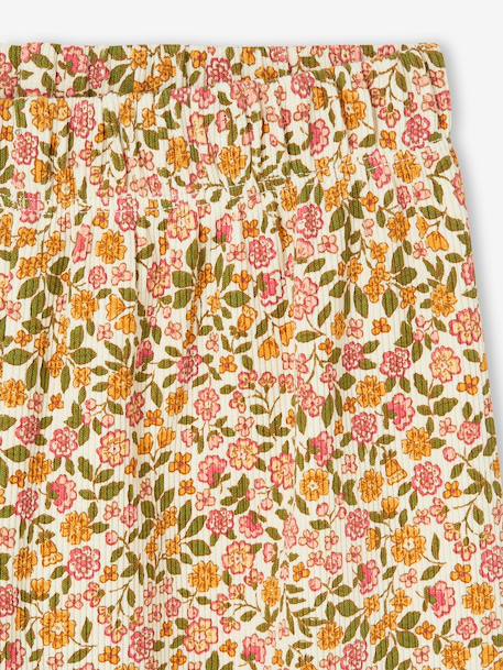 Meisjes legging in ribgebreide stof beige+ecru+wit, bedrukt - vertbaudet enfant 