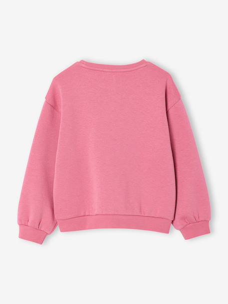 Basic meisjessweater met motief antraciet+donkerpaars+inktblauw+koraal+pioenroos+salie+vanille - vertbaudet enfant 
