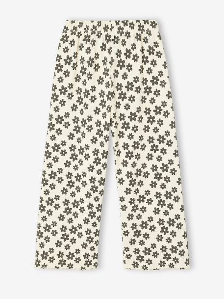 Meisjes legging in ribgebreide stof beige+ecru+wit, bedrukt - vertbaudet enfant 