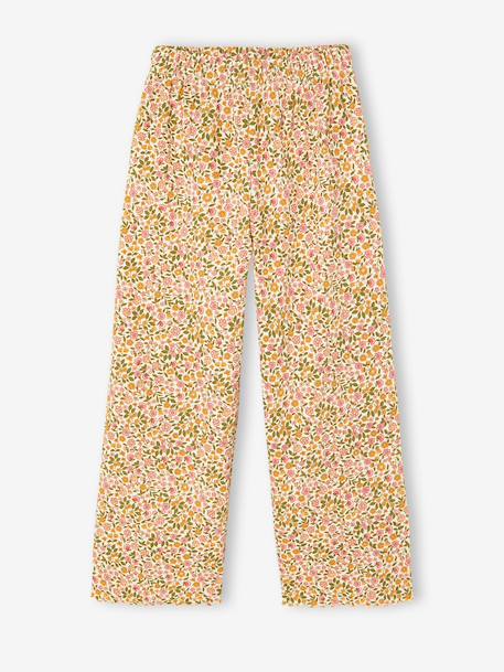 Meisjes legging in ribgebreide stof beige+ecru+wit, bedrukt - vertbaudet enfant 