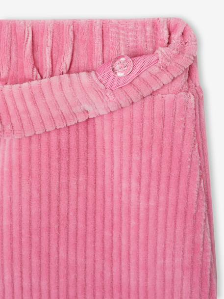 Wijde, fluwelen broek voor meisjes antraciet+bruin+chocoladebruin+ecru+grijsblauw+kaki+pruim+rozen+zachtpaars - vertbaudet enfant 