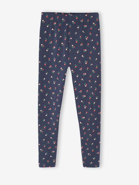 Bedrukte legging voor meisjes amandelgroen+blauw+blauwgroen+groen, bedrukt+inktblauw+roze, bedrukt+zachtpaars - vertbaudet enfant 