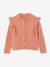 Meisjesvest met fantasie ruches brons+roze (poederkleur) - vertbaudet enfant 