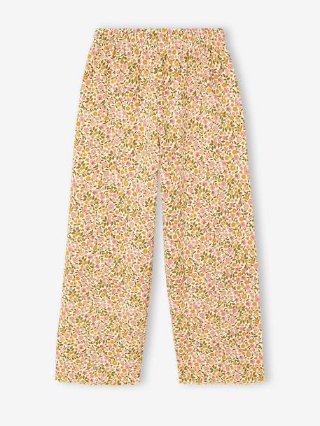 Meisjes legging in ribgebreide stof beige+ecru+wit, bedrukt - vertbaudet enfant 