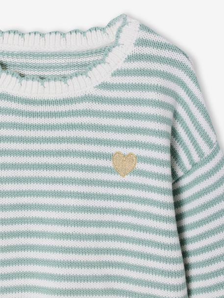 Gestreepte meisjestrui grijsblauw+marineblauw - vertbaudet enfant 
