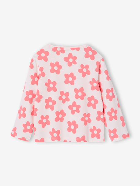 Set van 3 BASICS meisjesshirts met lange mouwen antraciet+ecru+grijsblauw+indigoblauw+koraal+rozen+zachtpaars - vertbaudet enfant 