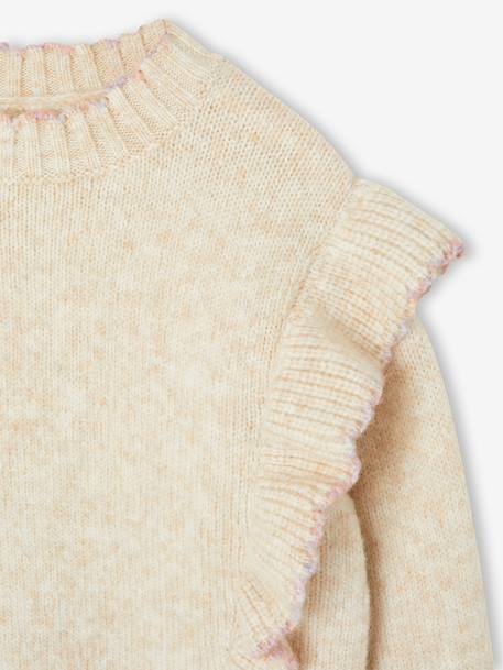 Trui voor meisjes van gebreid materiaal ecru - vertbaudet enfant 