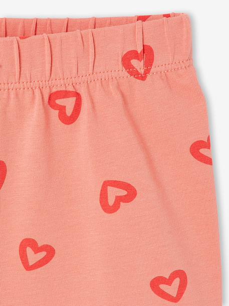 Set van 2 fietsshorts voor meisjes beige+koraal - vertbaudet enfant 