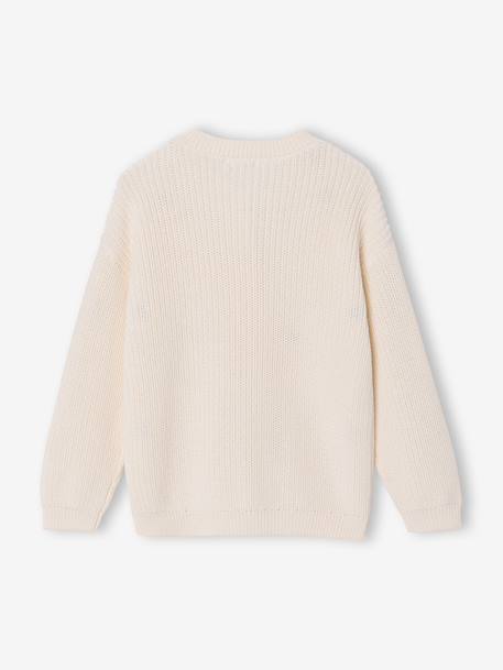 Meisjesvest met versieringen ecru+grijsblauw+olijf+rouge+vanille - vertbaudet enfant 