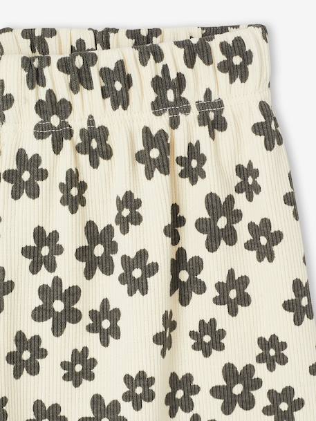 Meisjes legging in ribgebreide stof beige+ecru+wit, bedrukt - vertbaudet enfant 