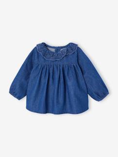-Blouse voor babymeisjes van denim