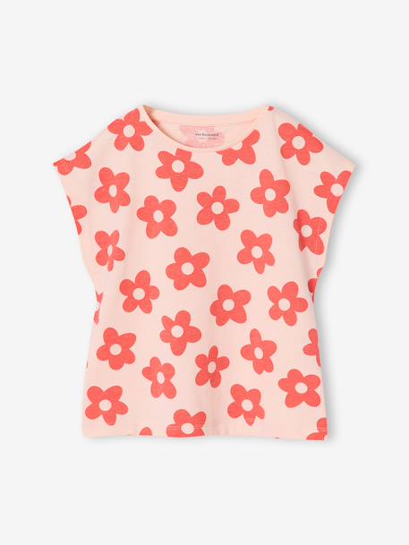 Set van 3 Basics meisjesshirts met korte mouwen bleekblauw+grijsblauw+roze (poederkleur) - vertbaudet enfant 