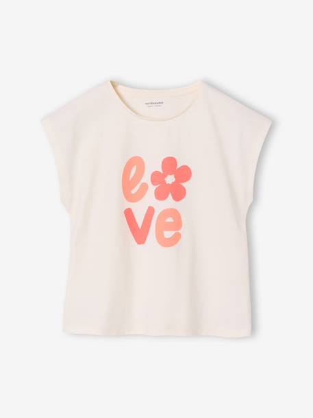 Set van 3 Basics meisjesshirts met korte mouwen bleekblauw+grijsblauw+roze (poederkleur) - vertbaudet enfant 