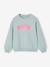 Sweater voor meisjes met positieve boodschap blauwgroen+lichtroze - vertbaudet enfant 
