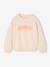 Sweater voor meisjes met positieve boodschap blauwgroen+lichtroze - vertbaudet enfant 