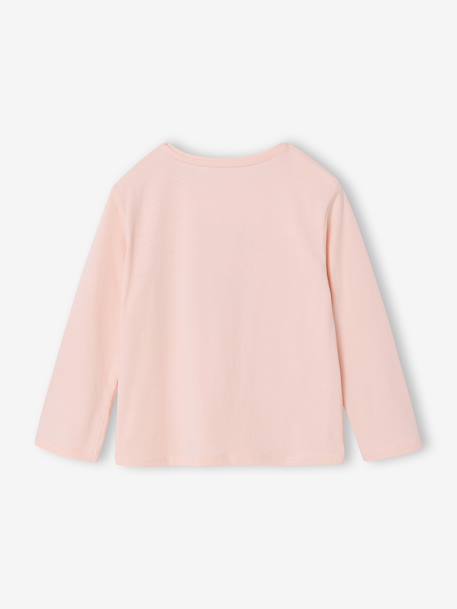 T-shirt BASICS met lange mouwen voor meisjes ecru+lichtroze - vertbaudet enfant 