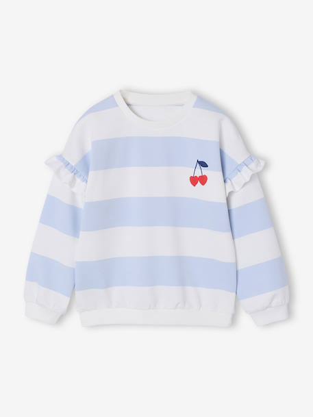 Marinetrui met ruches voor meisjes bleekblauw+marineblauw+oudroze+pioenroos - vertbaudet enfant 