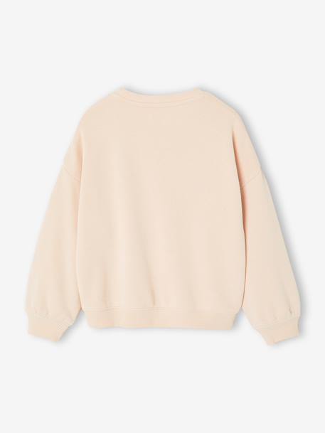 Sweater voor meisjes met positieve boodschap blauwgroen+lichtroze - vertbaudet enfant 