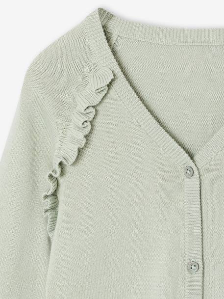 Meisjesvest met ruches ecru+goudbeige+groen - vertbaudet enfant 