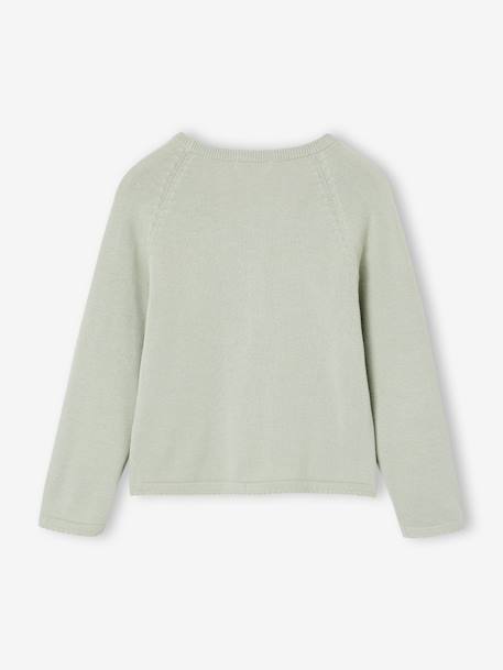 Meisjesvest met ruches ecru+goudbeige+groen - vertbaudet enfant 