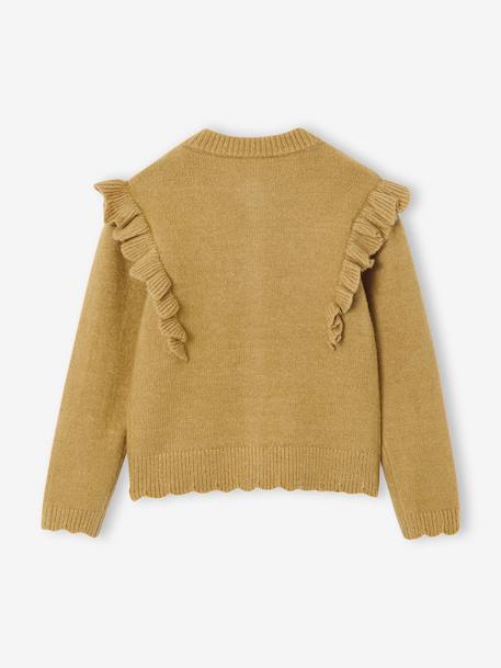 Meisjesvest met fantasie ruches brons+roze (poederkleur) - vertbaudet enfant 