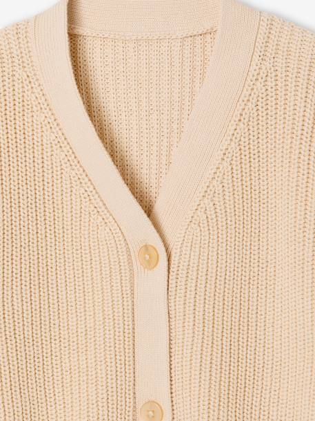 Meisjesvestje van kabeltricot rozen+vanille - vertbaudet enfant 