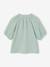 Blouse voor meisjes van katoengaas ecru+saliegroen+vanille - vertbaudet enfant 