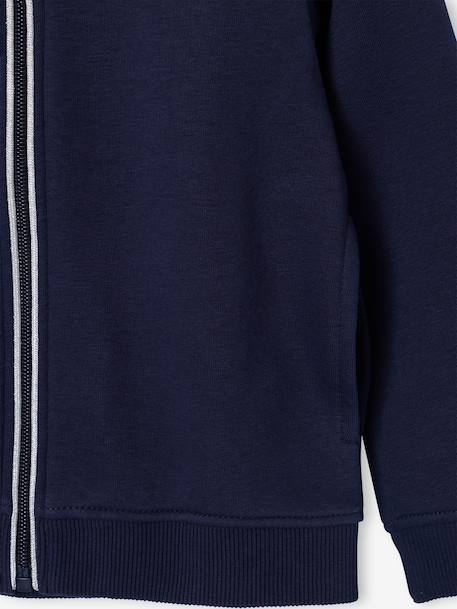 sweater met rits met capuchon voor meisjes marineblauw+oudroze - vertbaudet enfant 