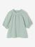 Blouse voor meisjes van katoengaas ecru+saliegroen+vanille - vertbaudet enfant 