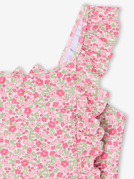 Badpak voor meisjes met bloemen lichtroze - vertbaudet enfant 