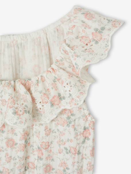 Gebloemd jumpsuit voor meisjes lichtroze - vertbaudet enfant 
