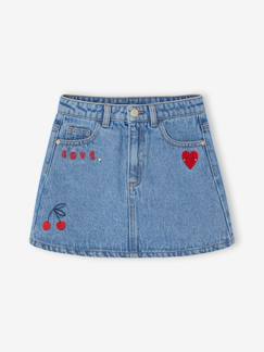 -Jeans rok voor meisjes met borduursel