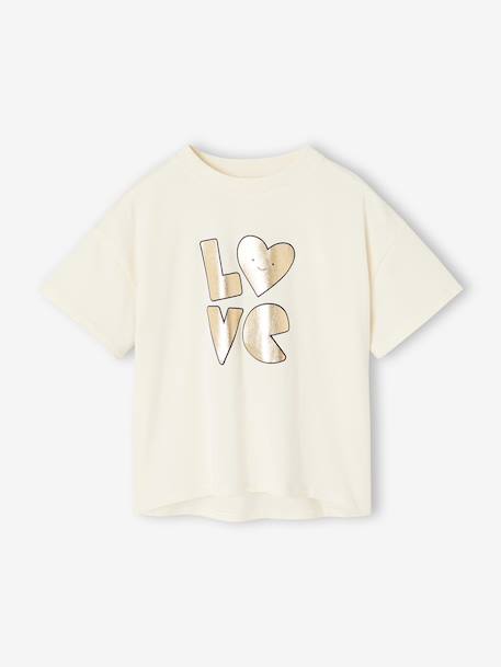 Set meisjes t-shirt en short ecru - vertbaudet enfant 