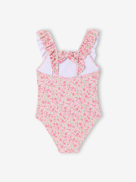 Badpak voor meisjes met bloemen lichtroze - vertbaudet enfant 
