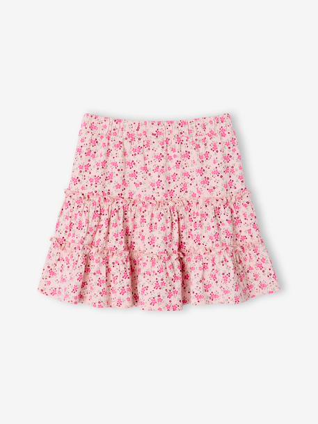Meisjes rok short van jersey ecru+lichtroze - vertbaudet enfant 