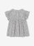 Gebloemde meisjesblouse met korte mouwen en ruches rood, geruit+wit, bedrukt - vertbaudet enfant 