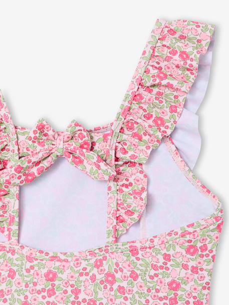 Badpak voor meisjes met bloemen lichtroze - vertbaudet enfant 