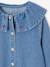 Denim jurk voor meisjes met ruches middenblauw - vertbaudet enfant 