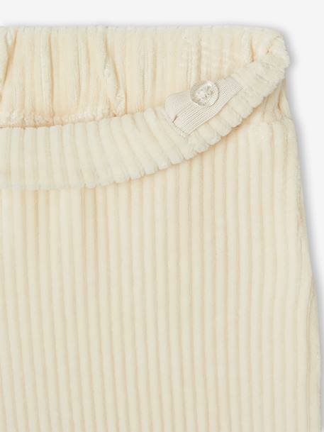 Wijde, fluwelen broek voor meisjes antraciet+bruin+chocoladebruin+ecru+grijsblauw+kaki+pruim+rozen+zachtpaars - vertbaudet enfant 