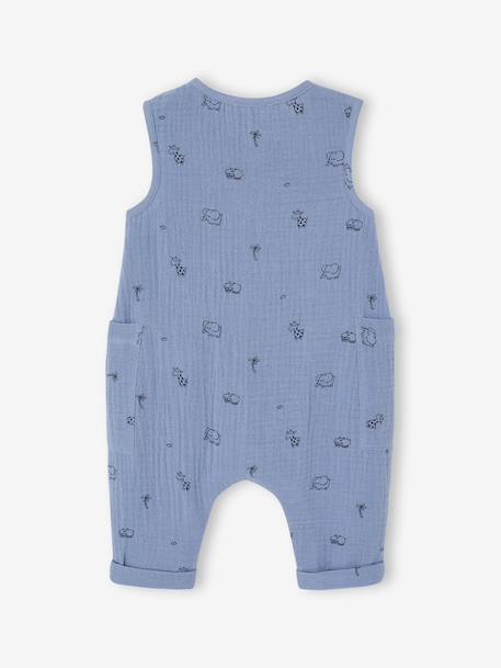 Boxpakje van katoengaas blauw+ecru+saliegroen - vertbaudet enfant 