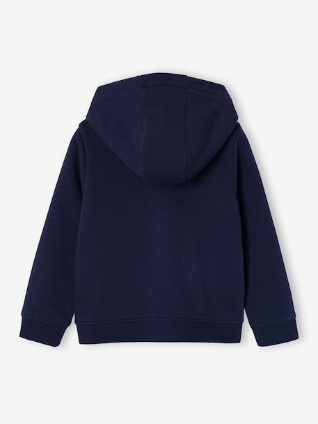 sweater met rits met capuchon voor meisjes marineblauw+oudroze - vertbaudet enfant 