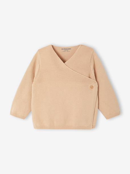 Tricot newborn romper van biologisch katoen beige+ECRU+jeansblauw - vertbaudet enfant 