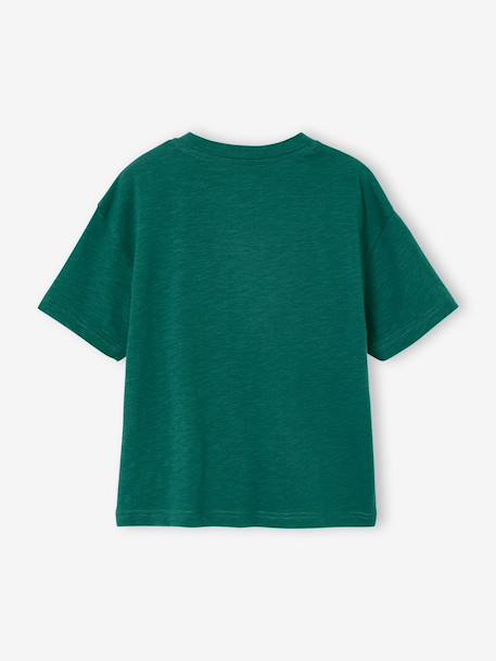T-shirt voor jongens met print Engels groen+rood - vertbaudet enfant 