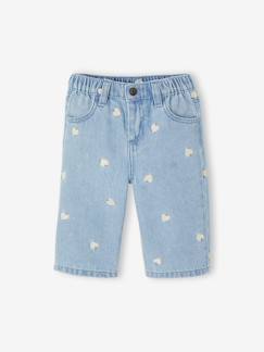 Baby-Wijde jeans met kleine geborduurde hartjes