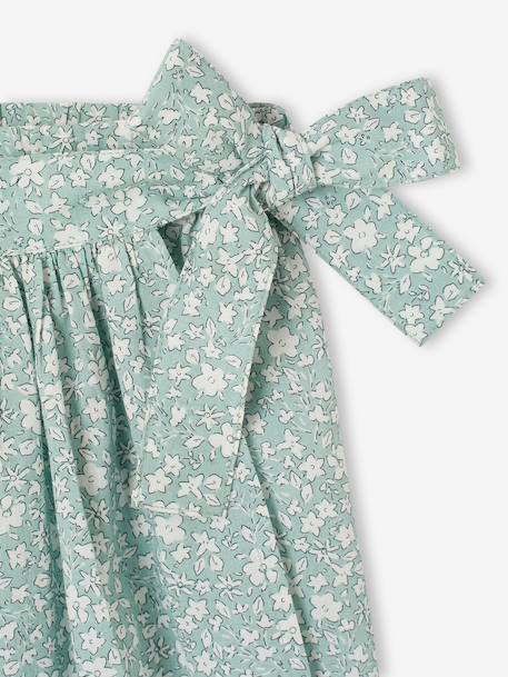 Bedrukt broekrokje voor meisjes blauwgroen+ecru - vertbaudet enfant 