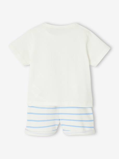 Babyset t-shirt en short blauw, gestreept - vertbaudet enfant 