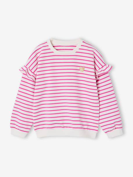 Marinetrui met ruches voor meisjes bleekblauw+marineblauw+oudroze+pioenroos - vertbaudet enfant 