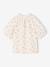 Blouse voor meisjes van katoengaas ecru+saliegroen+vanille - vertbaudet enfant 